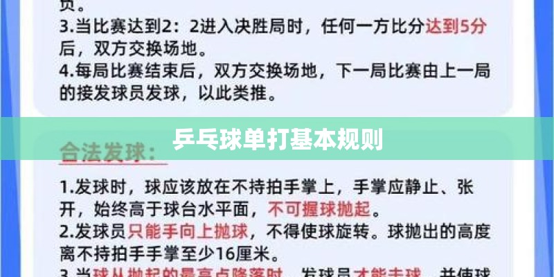 乒乓球单打基本规则 乒乓球单打基本规则