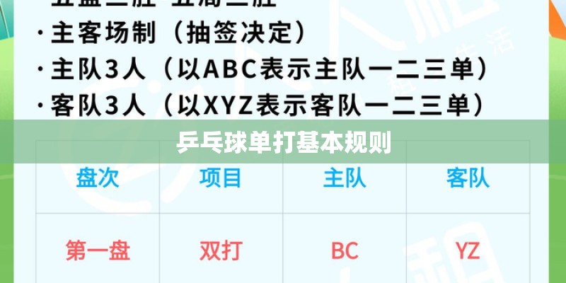 乒乓球单打基本规则 乒乓球单打基本规则
