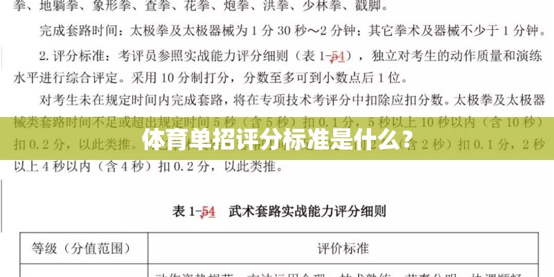 体育单招评分标准是什么? 体育单招评分标准是什么?