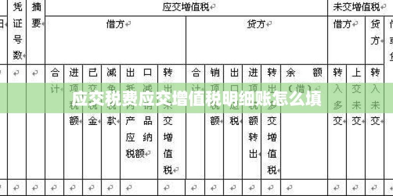 应交税费应交增值税明细账怎么填