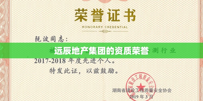 远辰地产集团的资质荣誉
