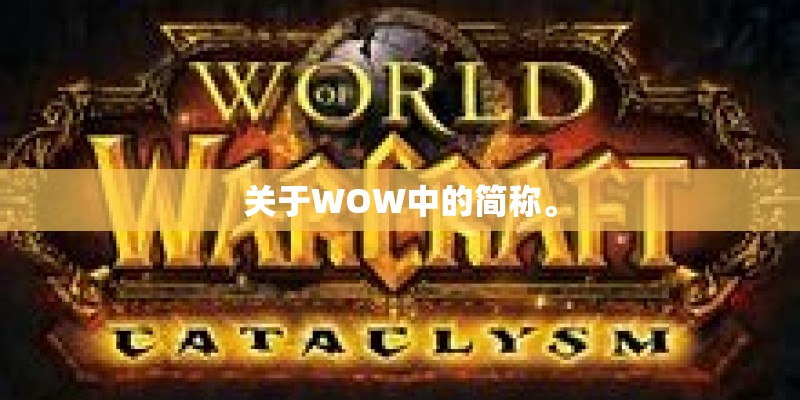 关于WOW中的简称。