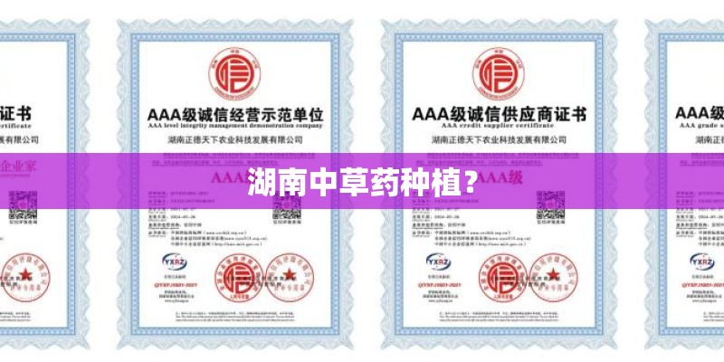 湖南中草药种植？