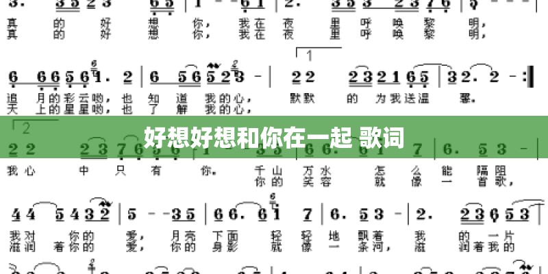 好想好想和你在一起 歌词 好想好想和你在一起 歌词